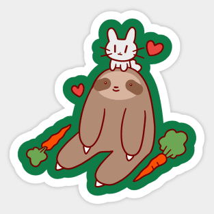 Sloth Loves Bunny Sticker